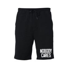 Load image into Gallery viewer, Nobody Cares Black Sweat Shorts