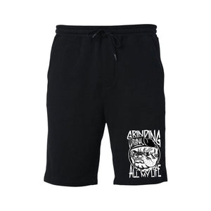 'Grinding All My Life' Black Sweat Shorts