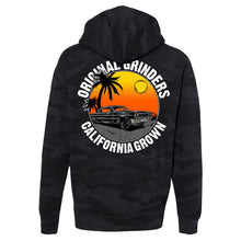 Load image into Gallery viewer, &#39;California Grown&#39; Black Camo Hooded Sweater
