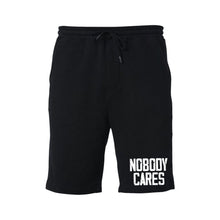 Load image into Gallery viewer, Nobody Cares Black Sweat Shorts
