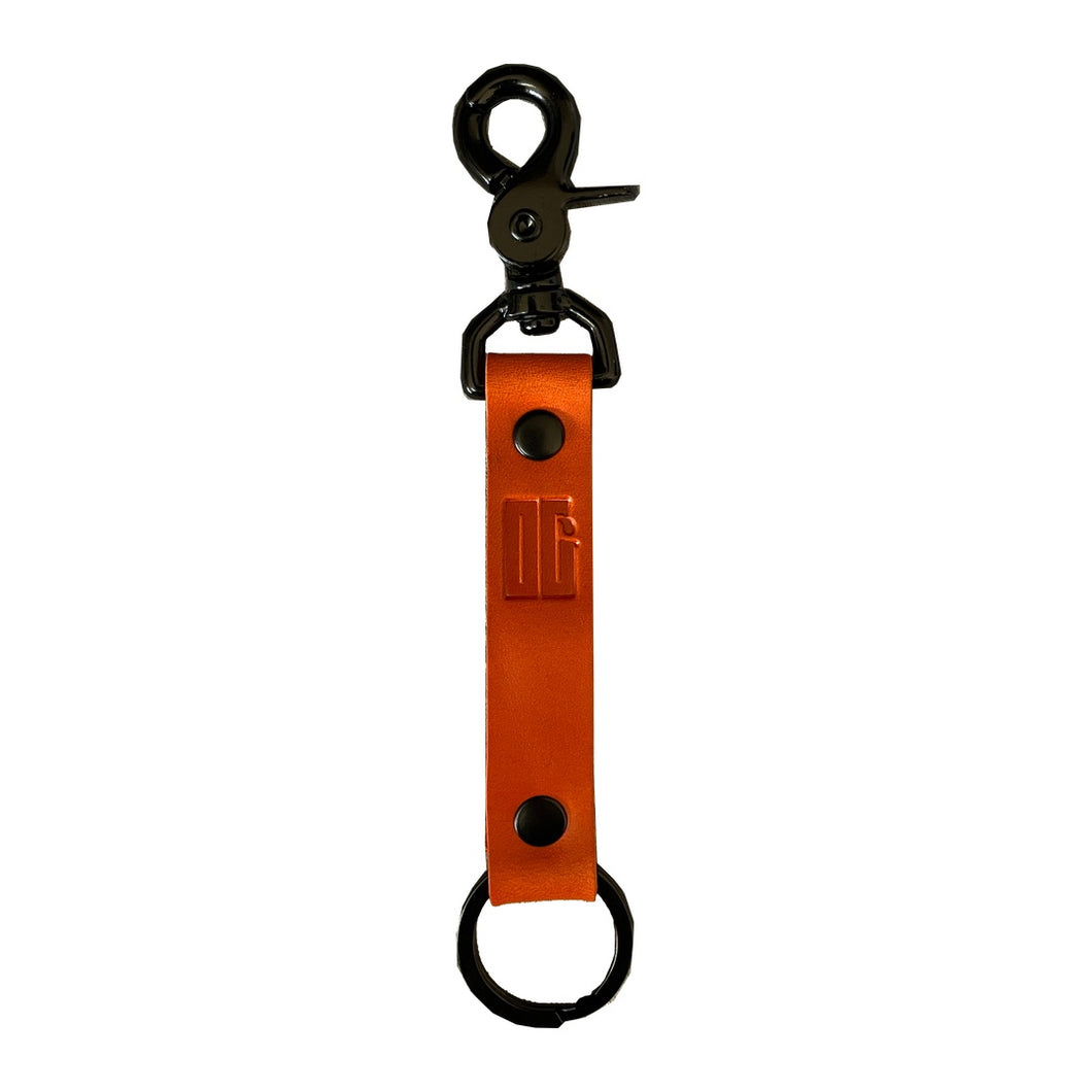 OG Orange w/ Black Hardware Leather Keychain