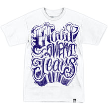 Load image into Gallery viewer, Blood Sweat Tears White with Navy Blue T-Shirt
