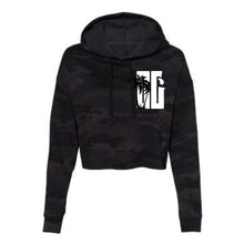 Load image into Gallery viewer, &#39;California Grown&#39; Black Camo Crop Hooded Sweater

